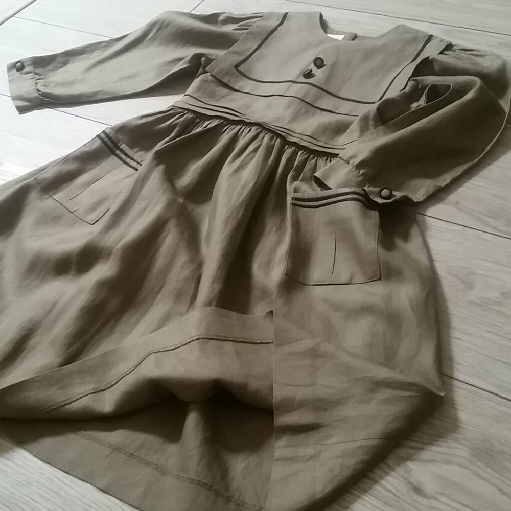 Vintage Paper White Girl's Linen Dress 6X - Picture 6 of 11